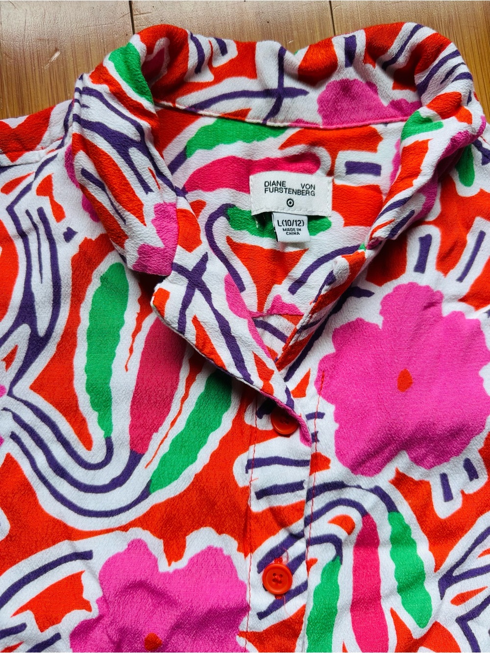Diane Von Fustenberg Vibrant Floral Jumpsuit — Pink, Orange & Green - Picture 2 of 2